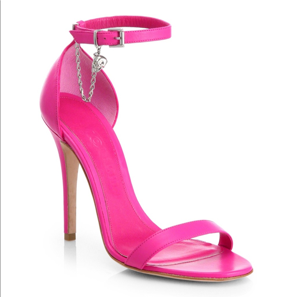 Skull Leather Ankle Strap Sandals